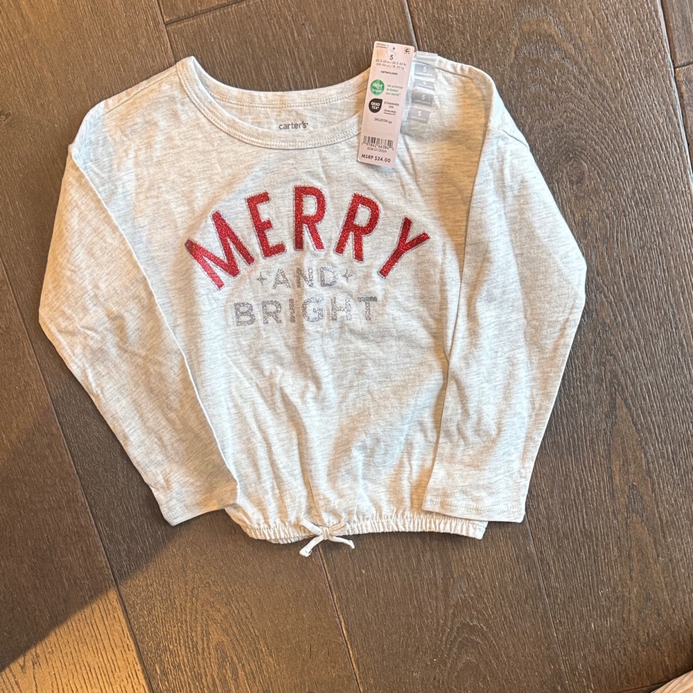 Carter's Red and Gray Merry Long Sleeve Tee
